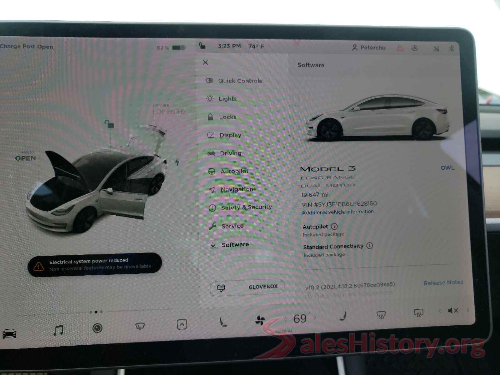 5YJ3E1EB6LF628150 2020 TESLA MODEL 3