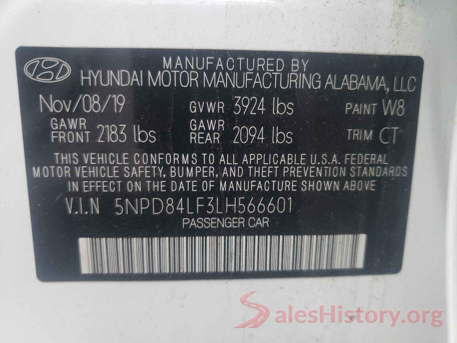 5NPD84LF3LH566601 2020 HYUNDAI ELANTRA