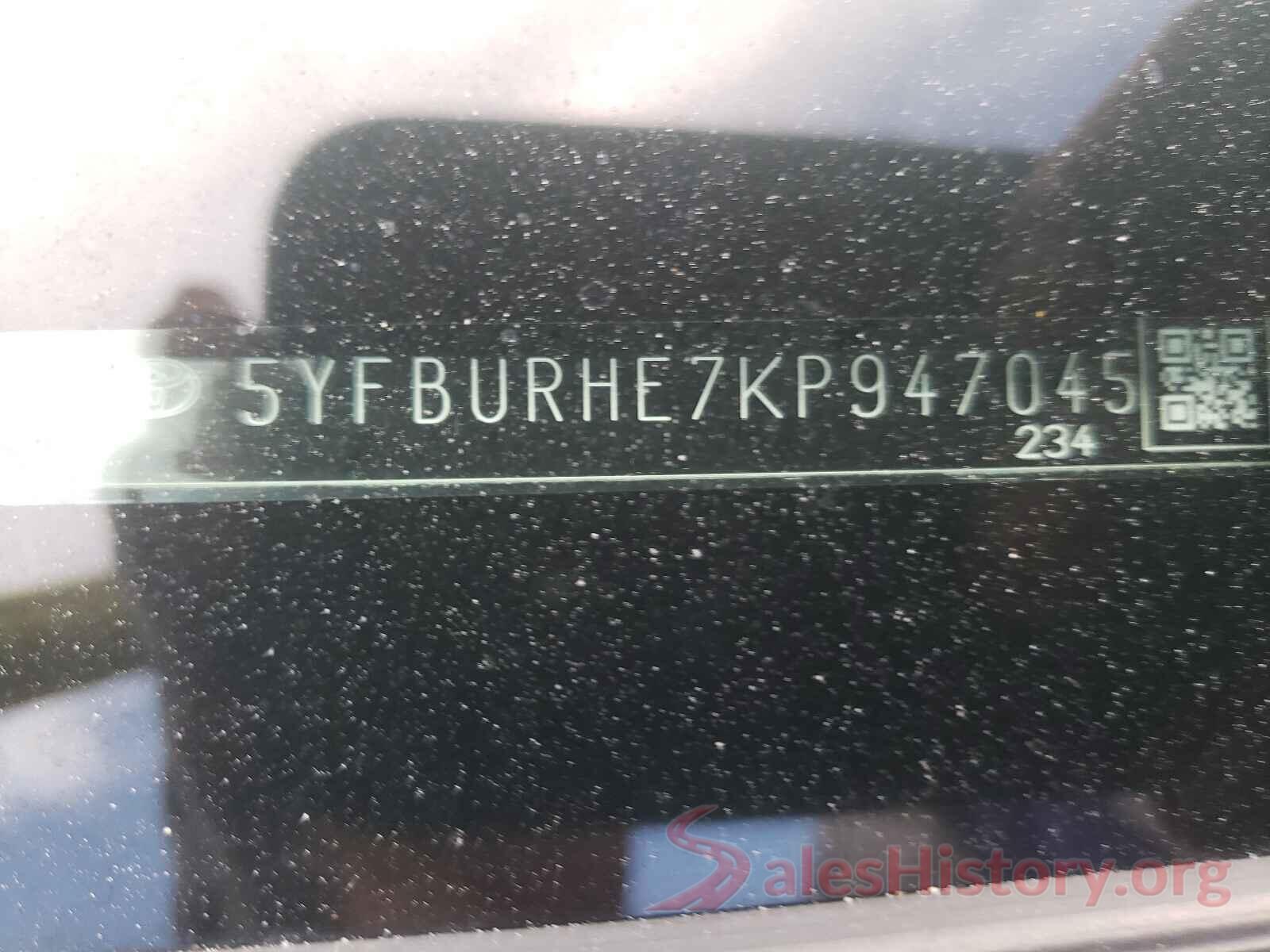 5YFBURHE7KP947045 2019 TOYOTA COROLLA