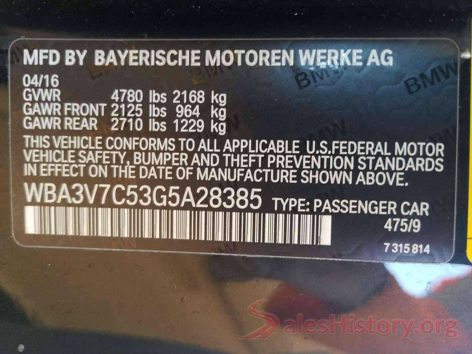 WBA3V7C53G5A28385 2016 BMW 4 SERIES