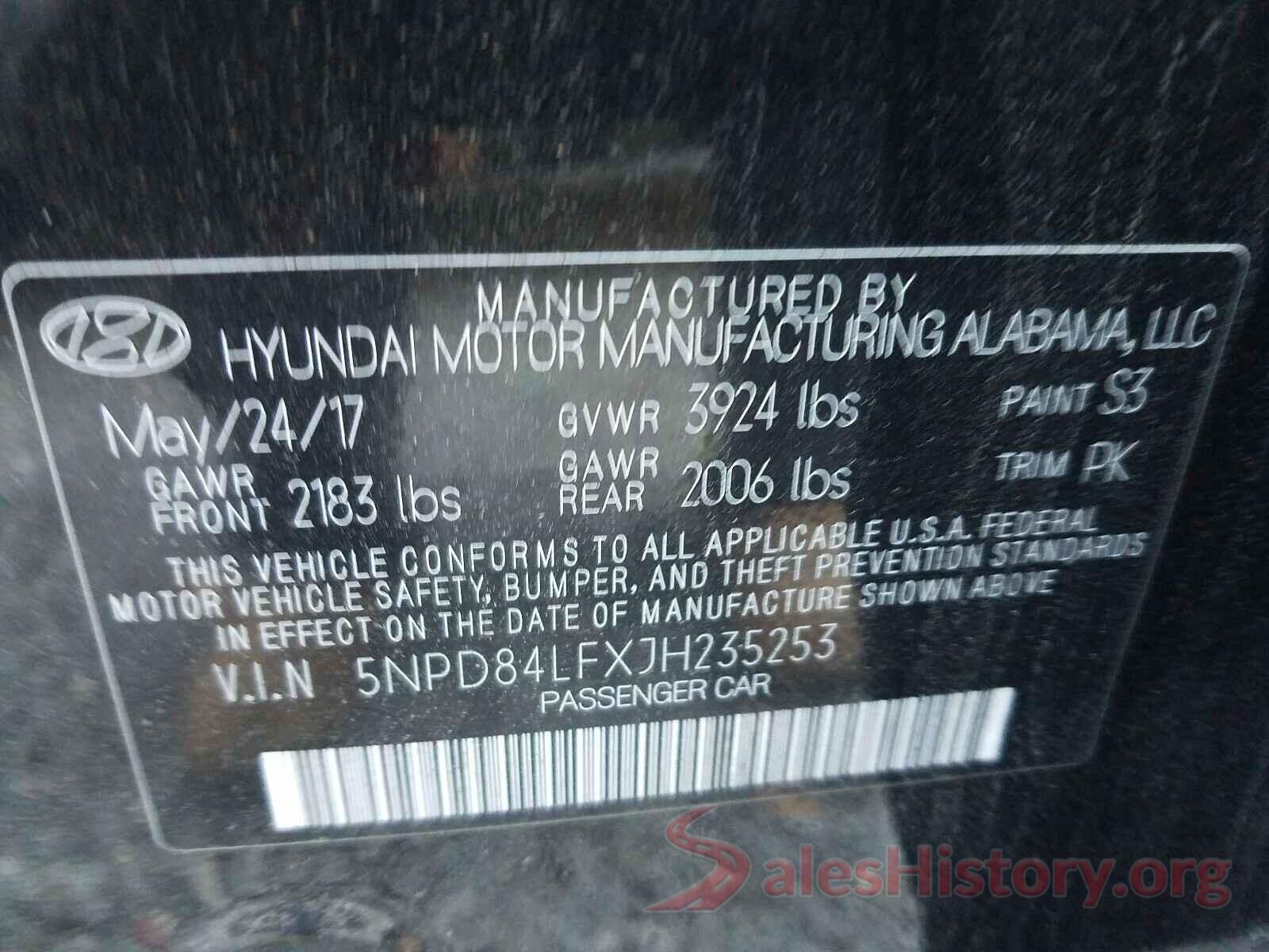 5NPD84LFXJH235253 2018 HYUNDAI ELANTRA