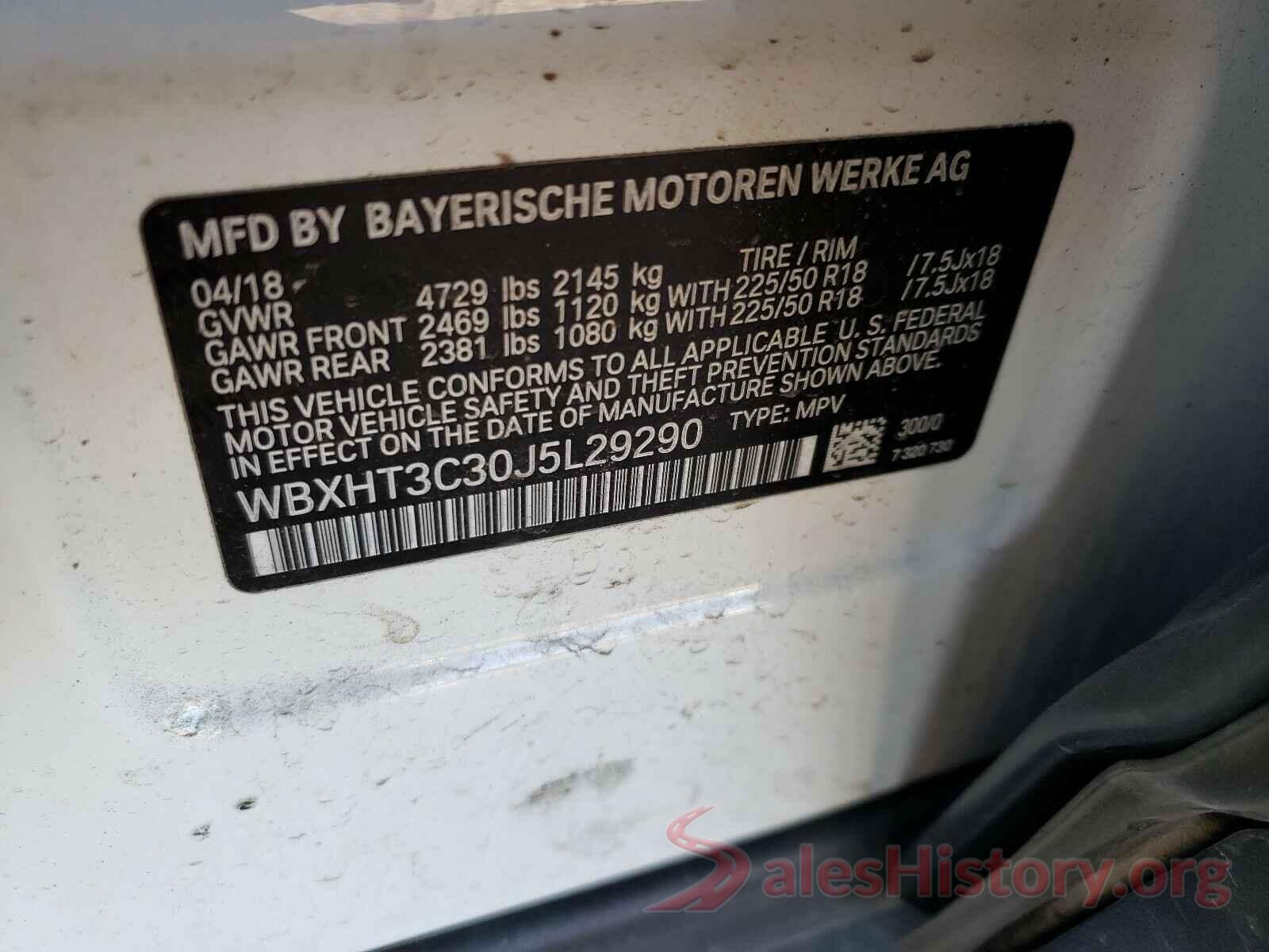 WBXHT3C30J5L29290 2018 BMW X1