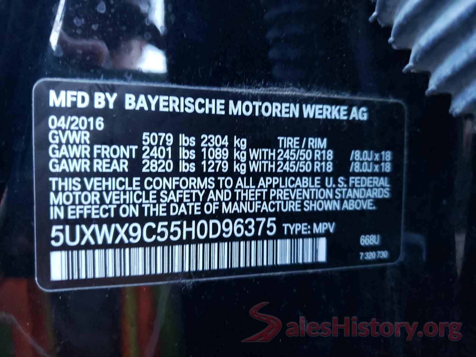 5UXWX9C55H0D96375 2017 BMW X3