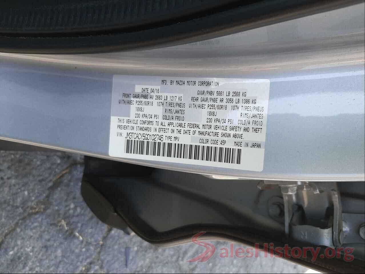 JM3TCACY5G0102746 2016 MAZDA CX-9