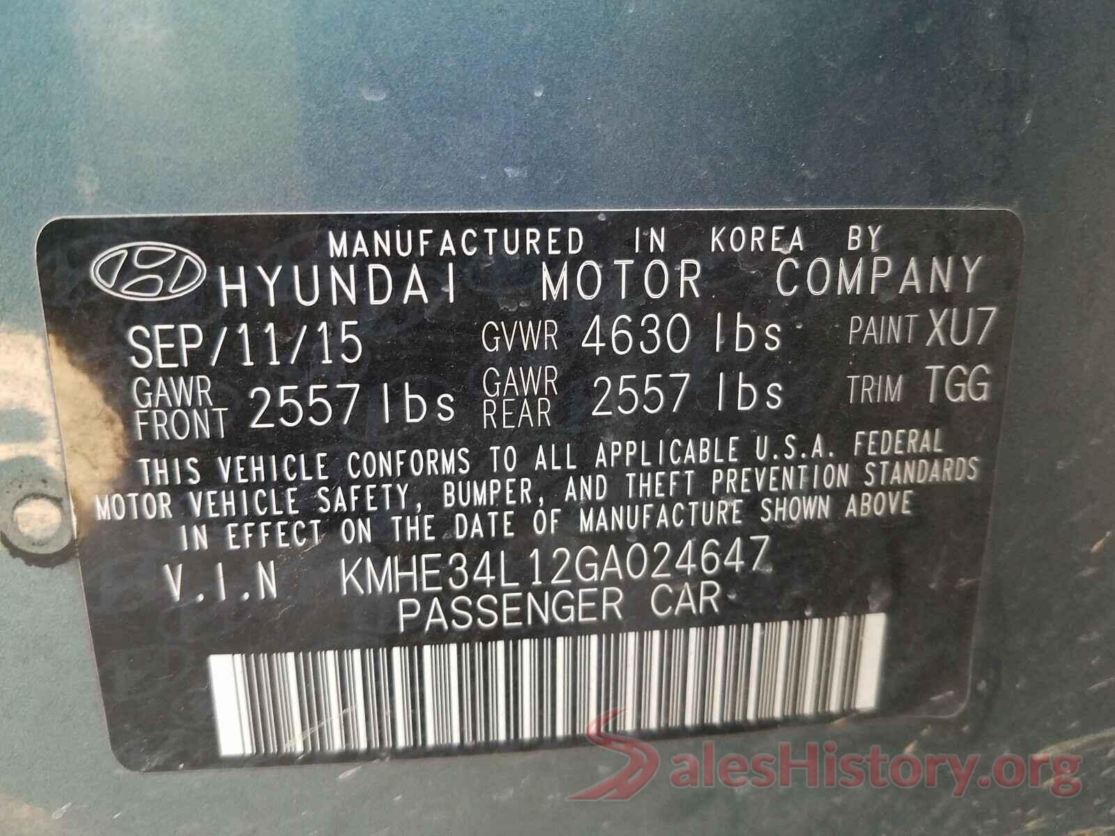 KMHE34L12GA024647 2016 HYUNDAI SONATA