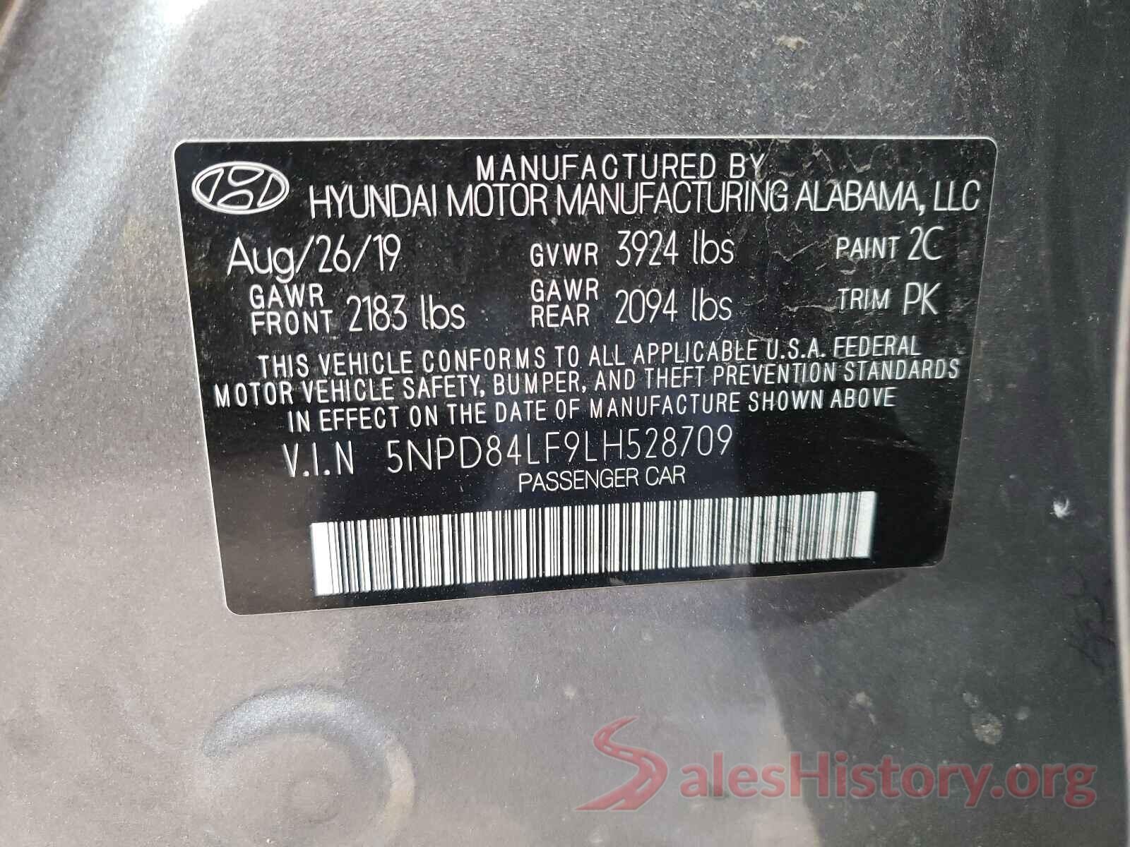 5NPD84LF9LH528709 2020 HYUNDAI ELANTRA