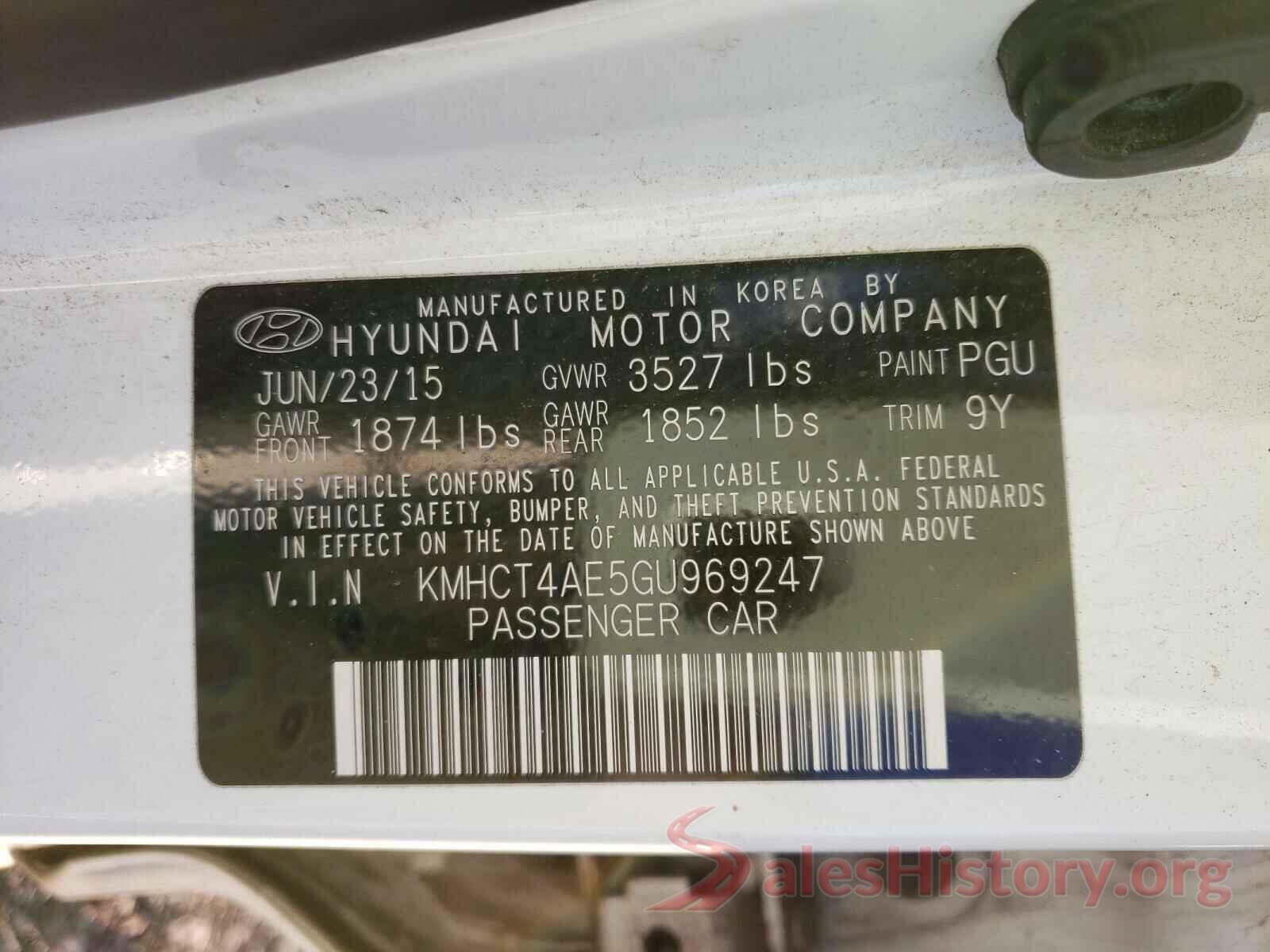 KMHCT4AE5GU969247 2016 HYUNDAI ACCENT