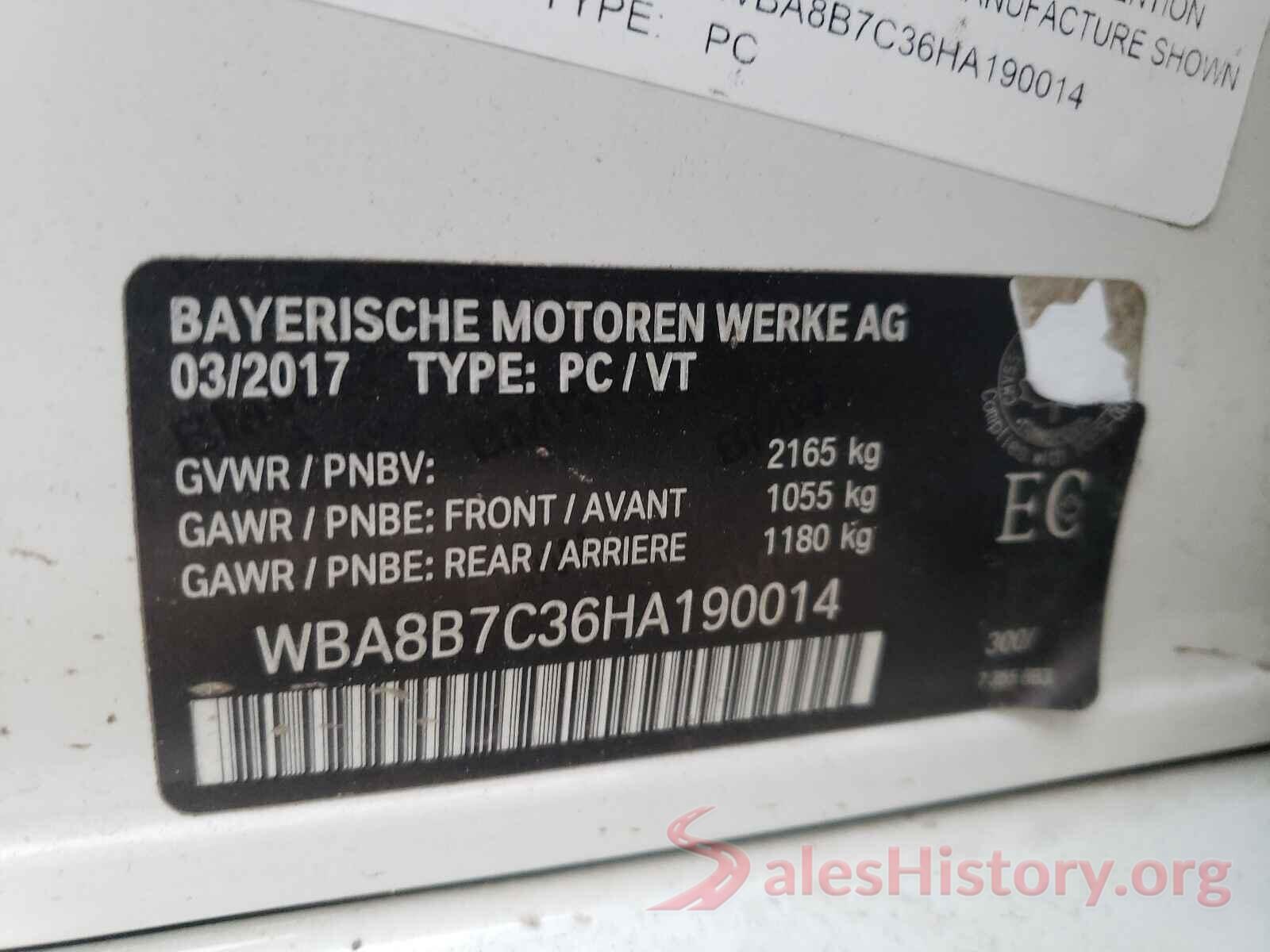 WBA8B7C36HA190014 2017 BMW 3 SERIES