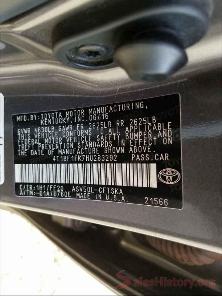 4T1BF1FK7HU283292 2017 TOYOTA CAMRY