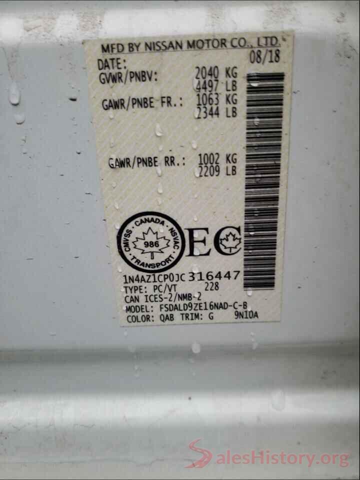 1N4AZ1CP0JC316447 2018 NISSAN LEAF