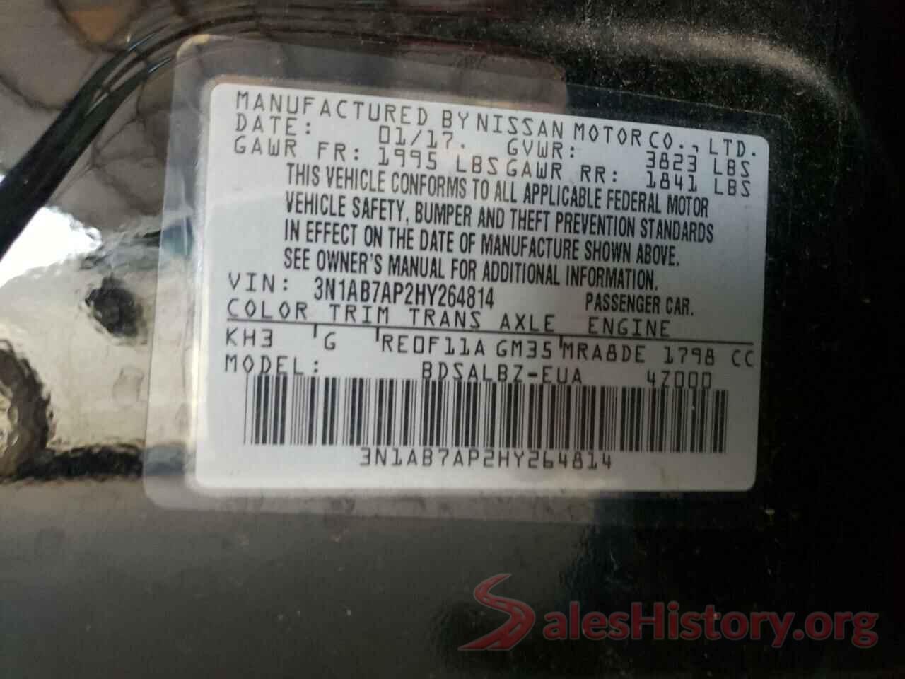 3N1AB7AP2HY264814 2017 NISSAN SENTRA