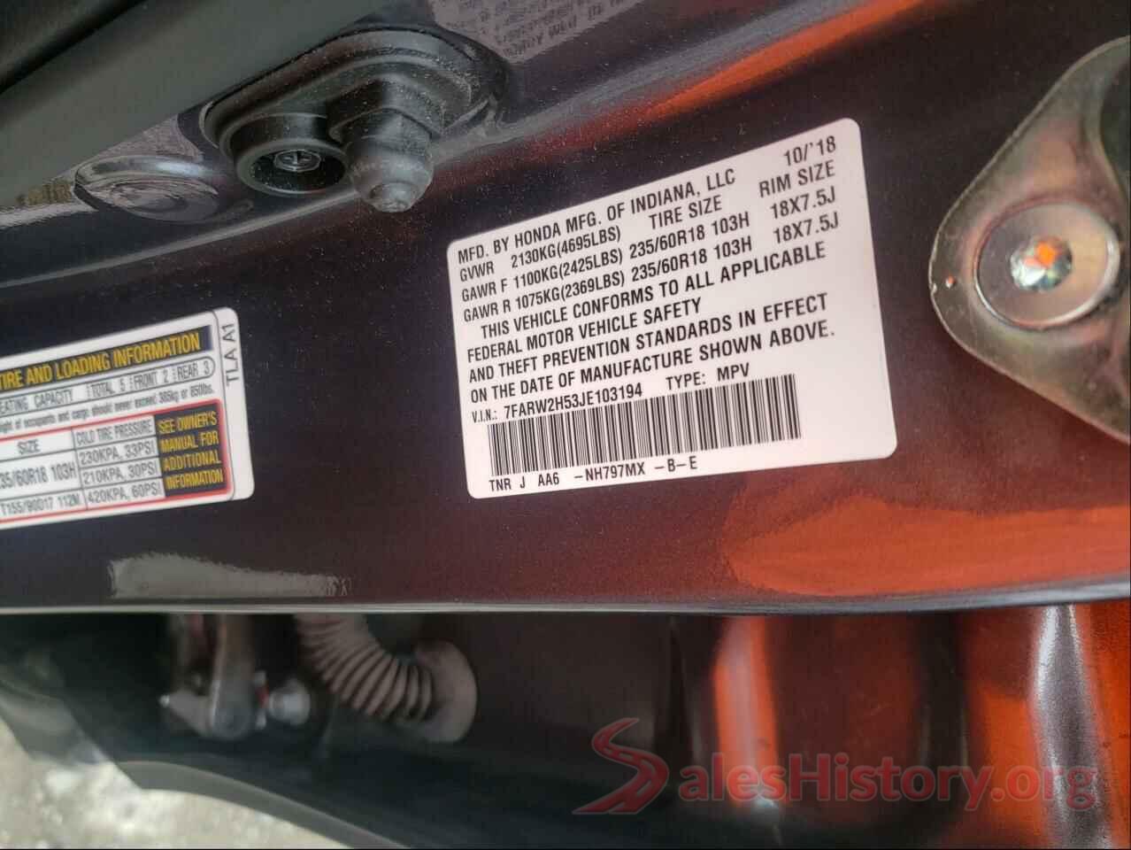 7FARW2H53JE103194 2018 HONDA CRV