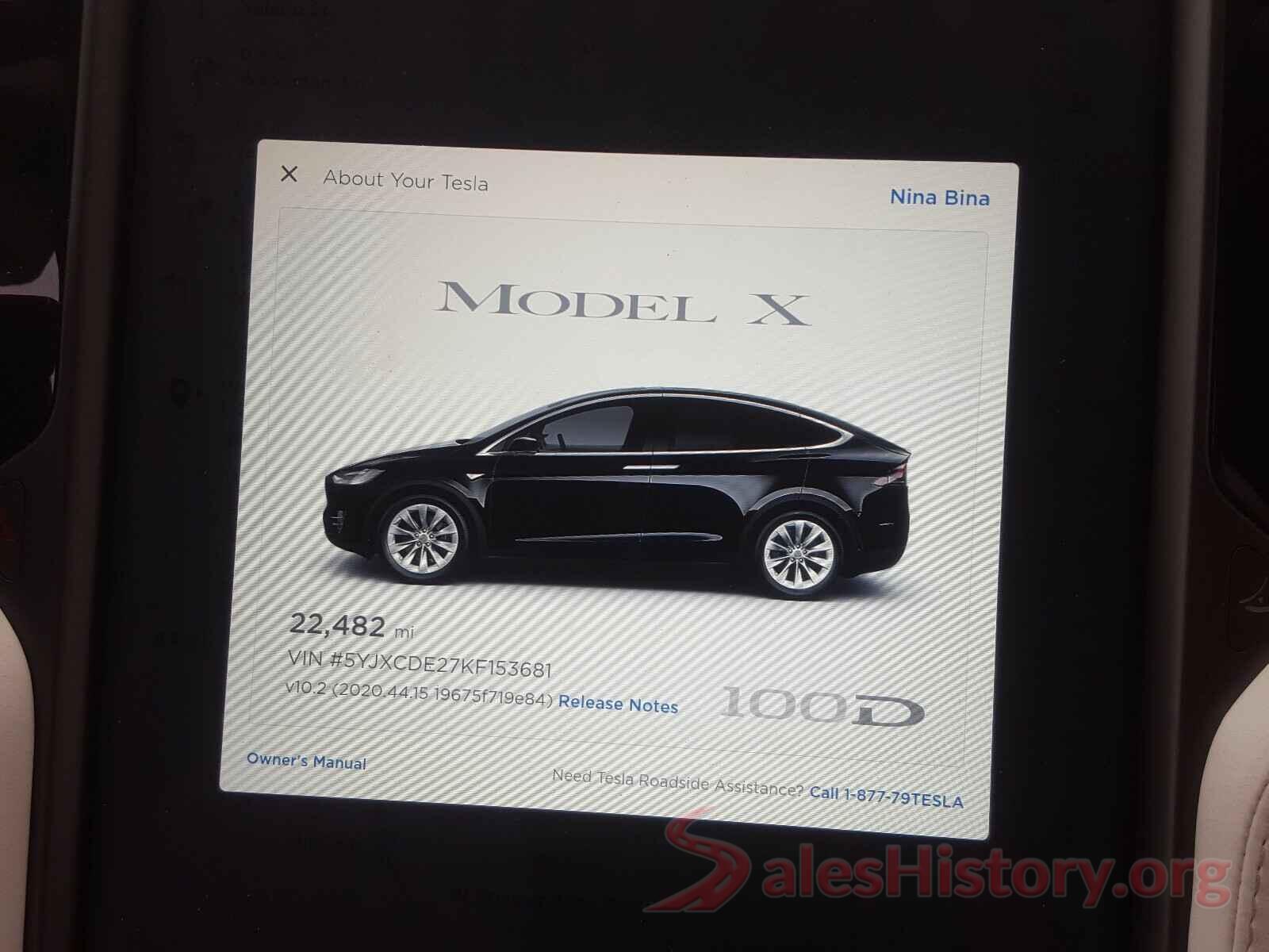 5YJXCDE27KF153681 2019 TESLA MODEL X