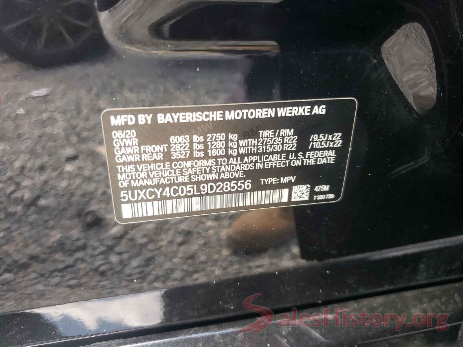 5UXCY4C05L9D28556 2020 BMW X6