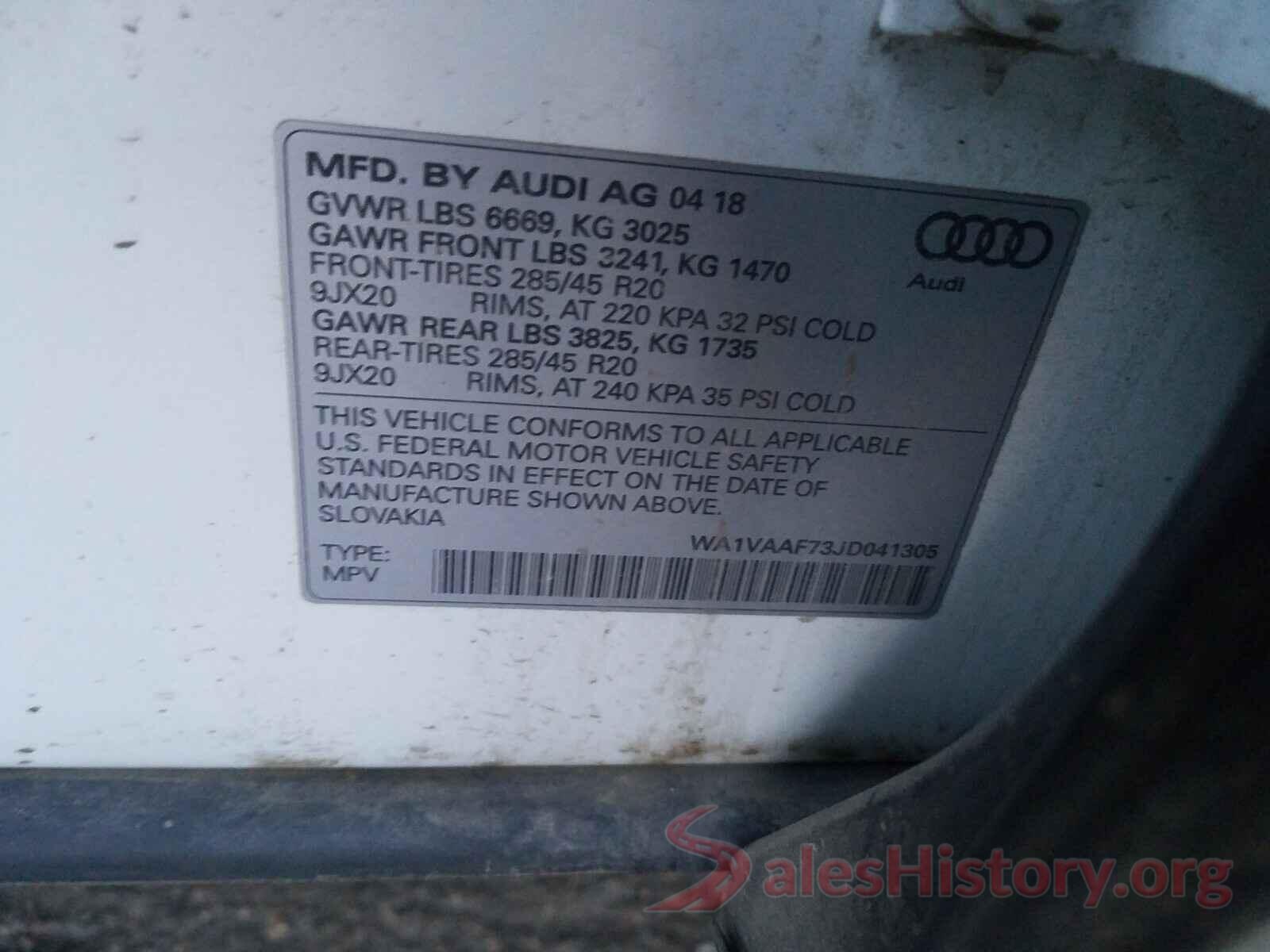 WA1VAAF73JD041305 2018 AUDI Q7