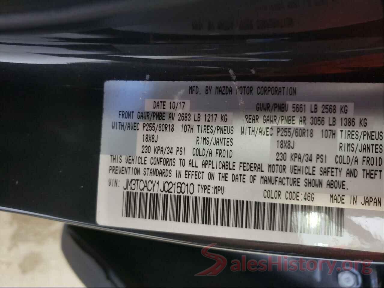 JM3TCACY1J0216010 2018 MAZDA CX-9