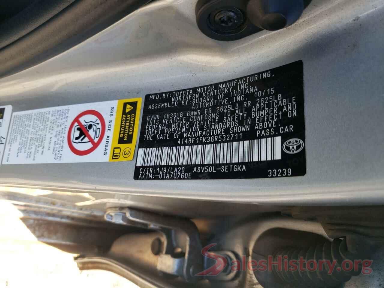 4T4BF1FK3GR532711 2016 TOYOTA CAMRY