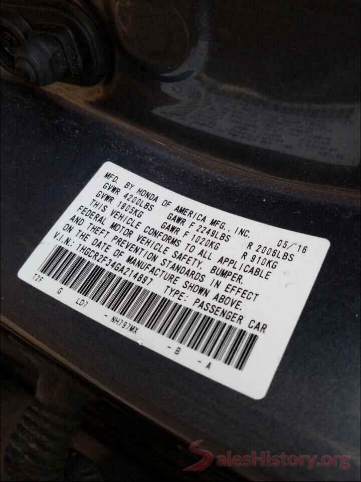 1HGCR2F34GA214897 2016 HONDA ACCORD