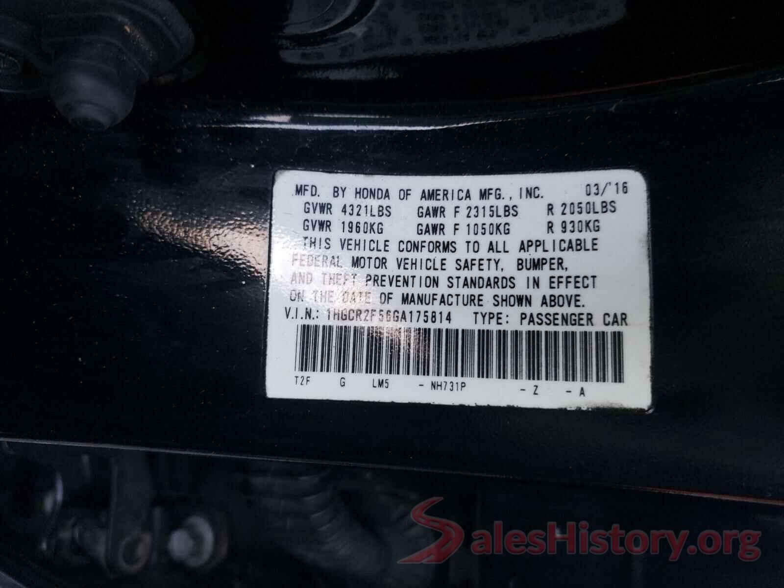 1HGCR2F56GA175814 2016 HONDA ACCORD