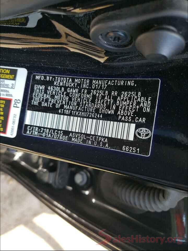 4T1BF1FKXHU726244 2017 TOYOTA CAMRY