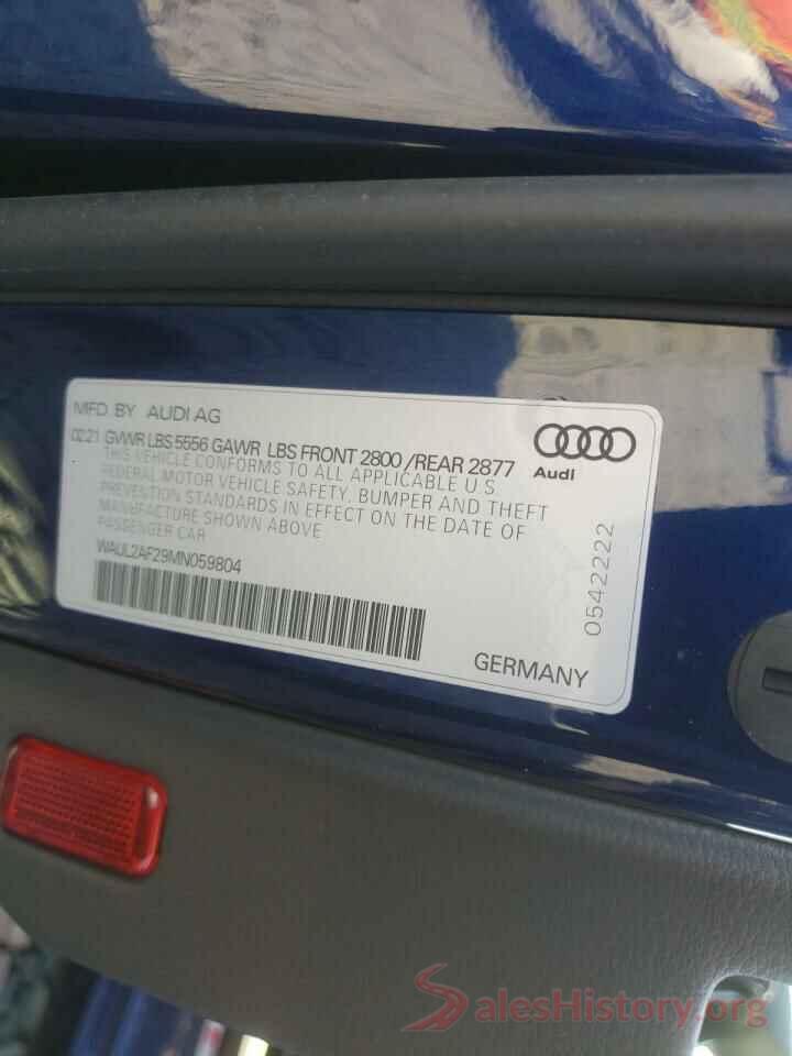 WAUL2AF29MN059804 2021 AUDI A6