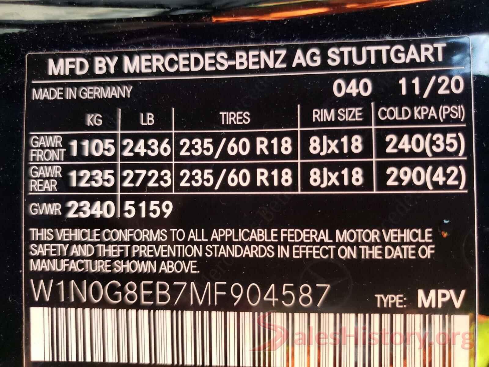 W1N0G8EB7MF904587 2021 MERCEDES-BENZ GLC-CLASS