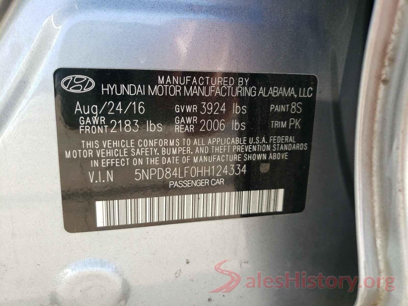 5NPD84LF0HH124334 2017 HYUNDAI ELANTRA