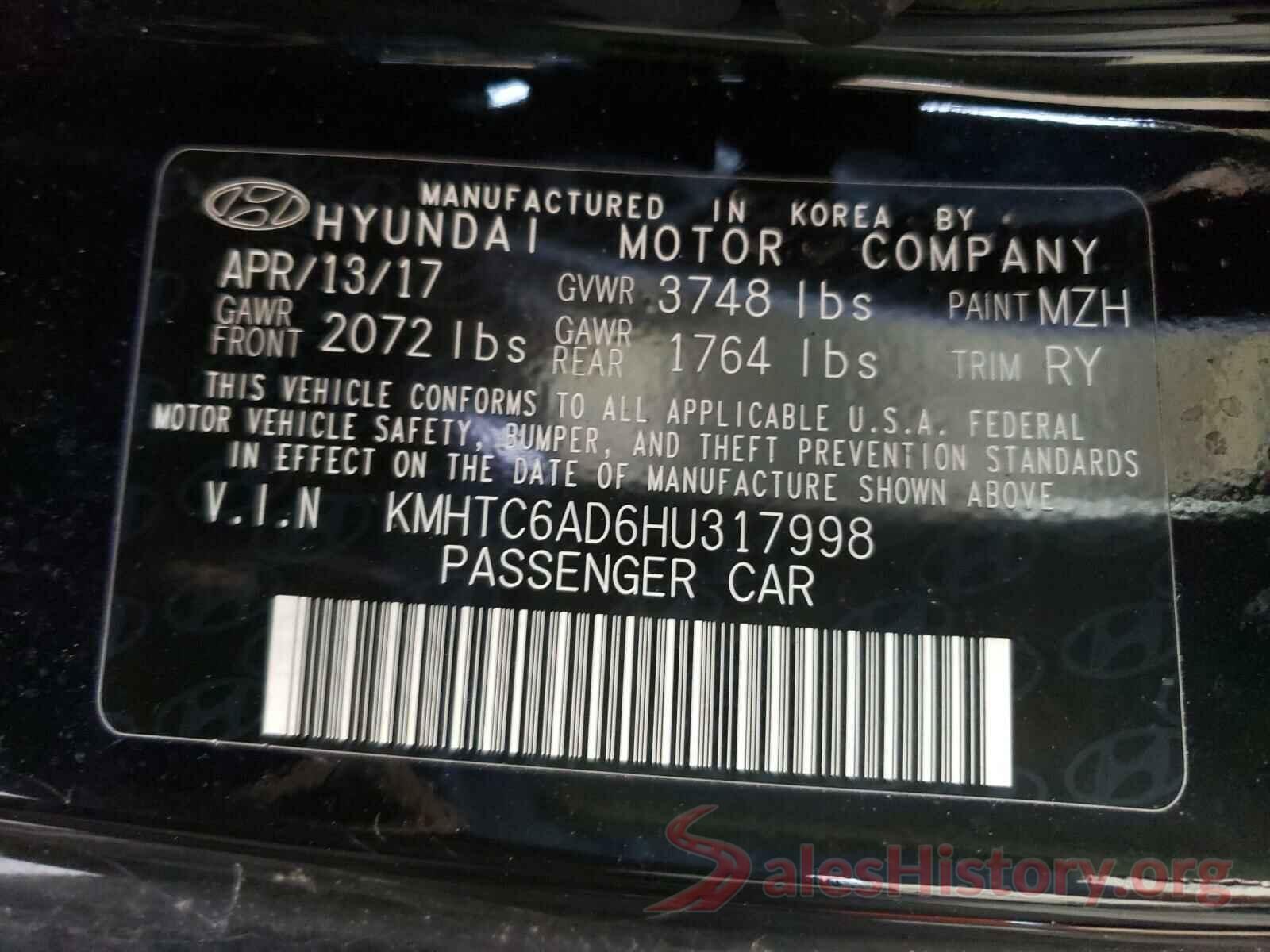 KMHTC6AD6HU317998 2017 HYUNDAI VELOSTER