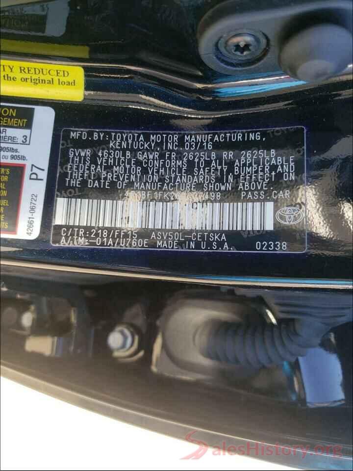 4T1BF1FK2GU227498 2016 TOYOTA CAMRY