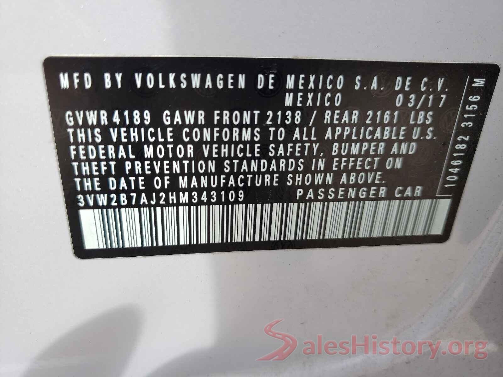 3VW2B7AJ2HM343109 2017 VOLKSWAGEN JETTA