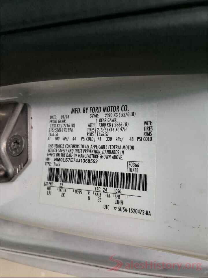 NM0LS7E74J1368552 2018 FORD TRANSIT CO