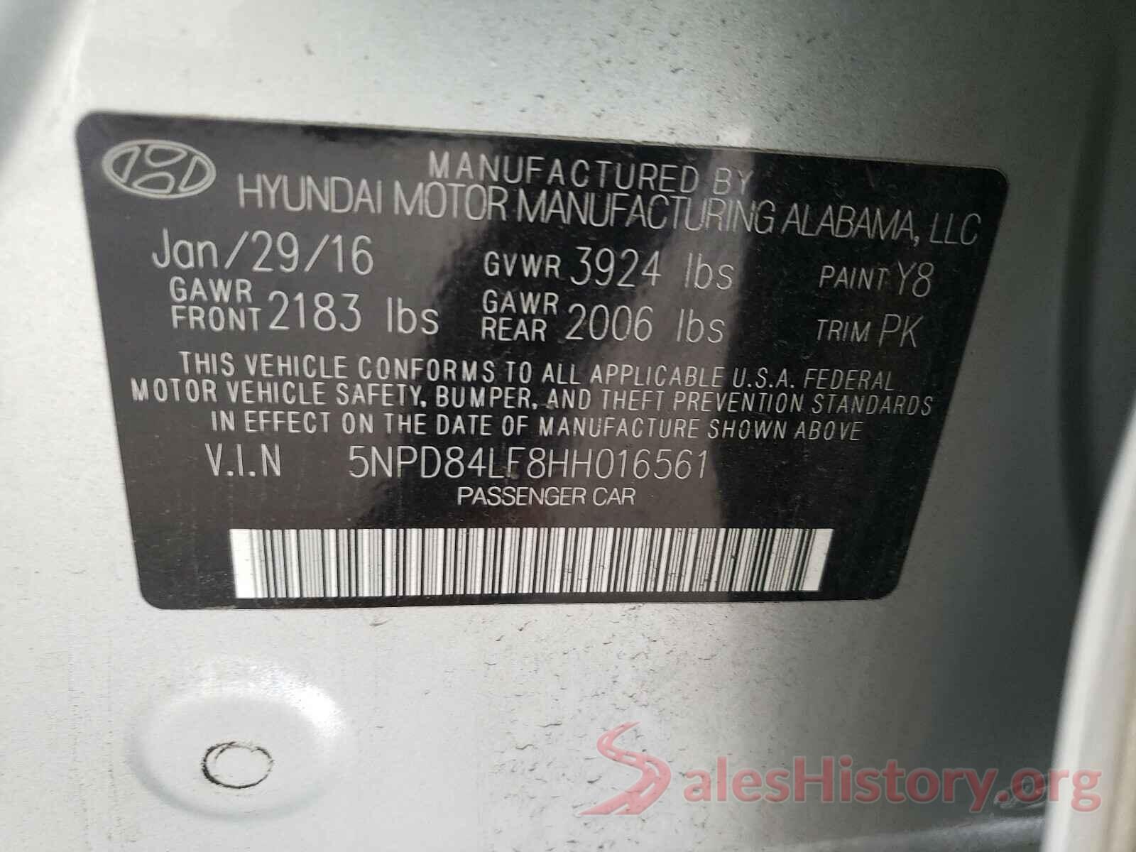 5NPD84LF8HH016561 2017 HYUNDAI ELANTRA