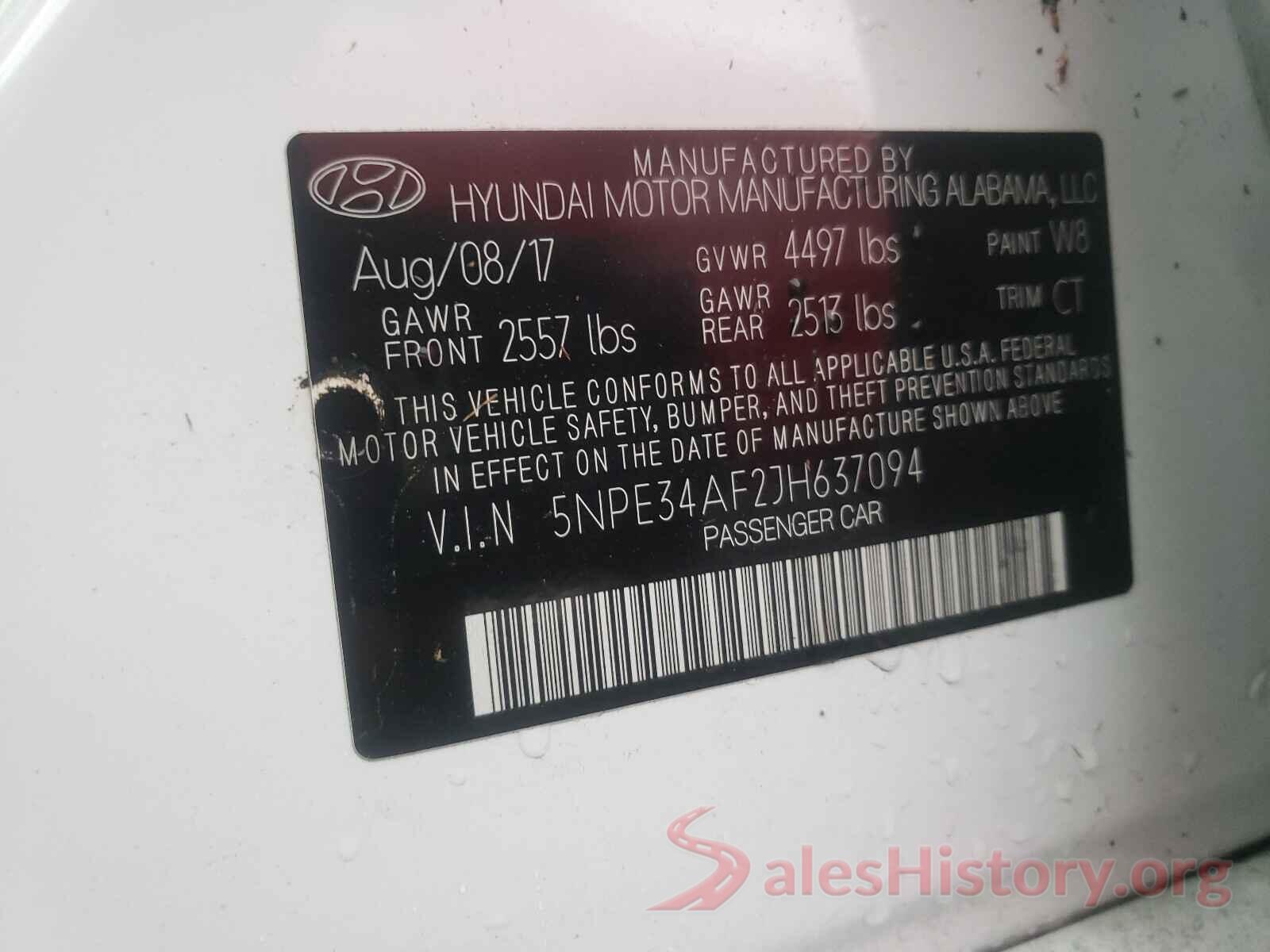 5NPE34AF2JH637094 2018 HYUNDAI SONATA