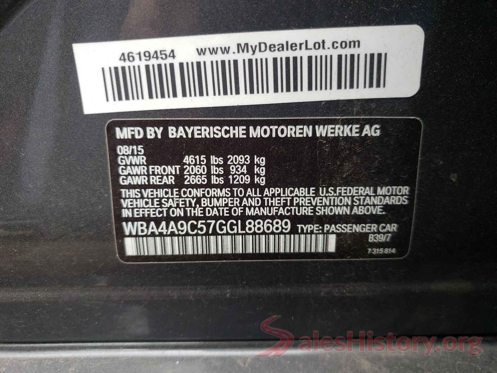 WBA4A9C57GGL88689 2016 BMW 4 SERIES