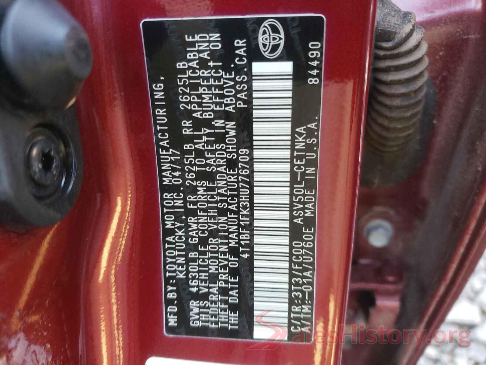 4T1BF1FK3HU776709 2017 TOYOTA CAMRY