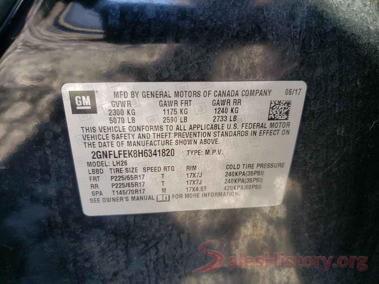 2GNFLFEK8H6341820 2017 CHEVROLET EQUINOX