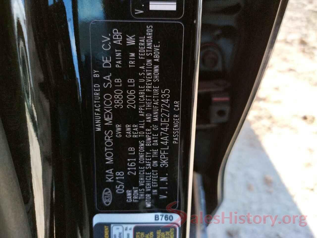 3KPFL4A74JE272435 2018 KIA FORTE