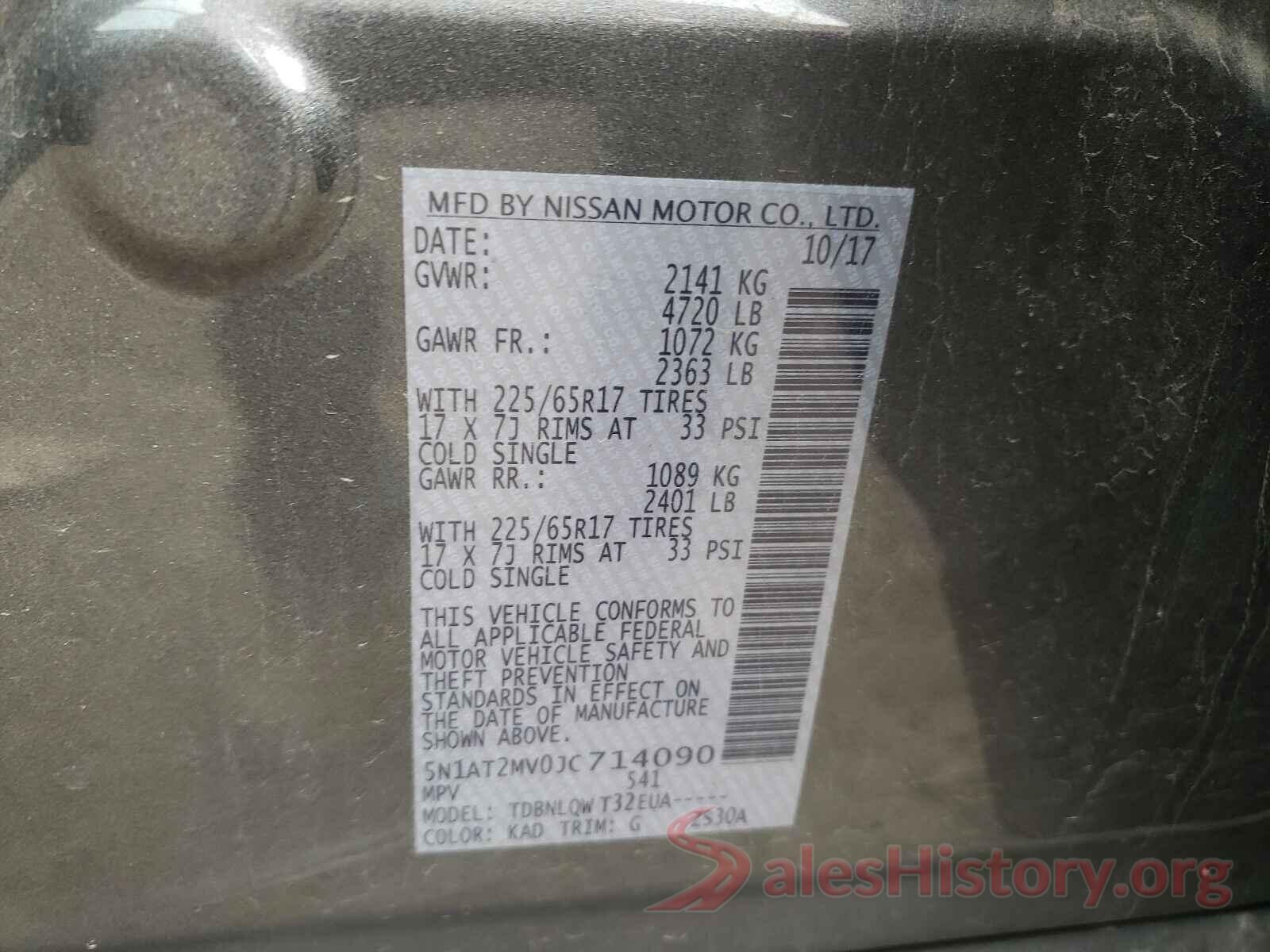 5N1AT2MV0JC714090 2018 NISSAN ROGUE