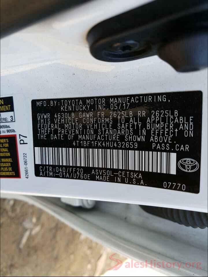 4T1BF1FK4HU432659 2017 TOYOTA CAMRY