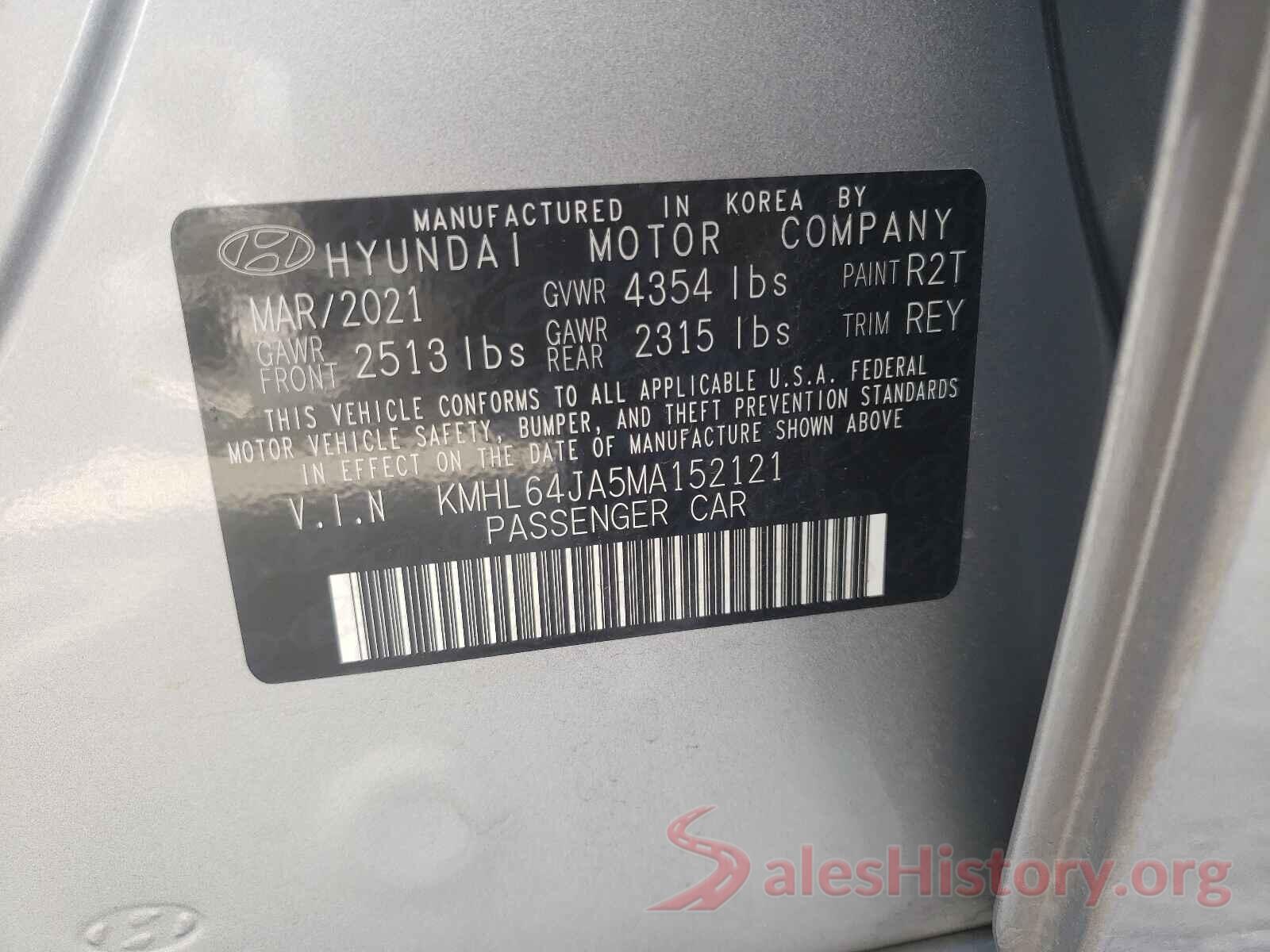 KMHL64JA5MA152121 2021 HYUNDAI SONATA