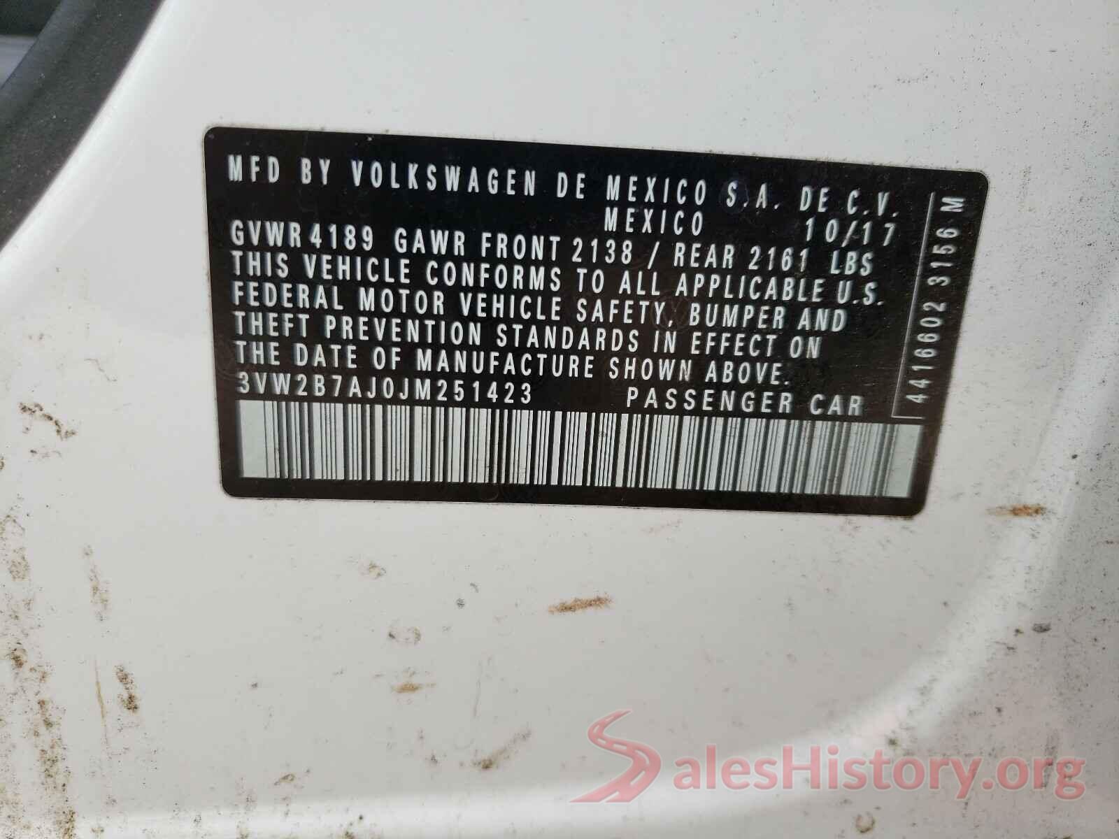 3VW2B7AJ0JM251423 2018 VOLKSWAGEN JETTA