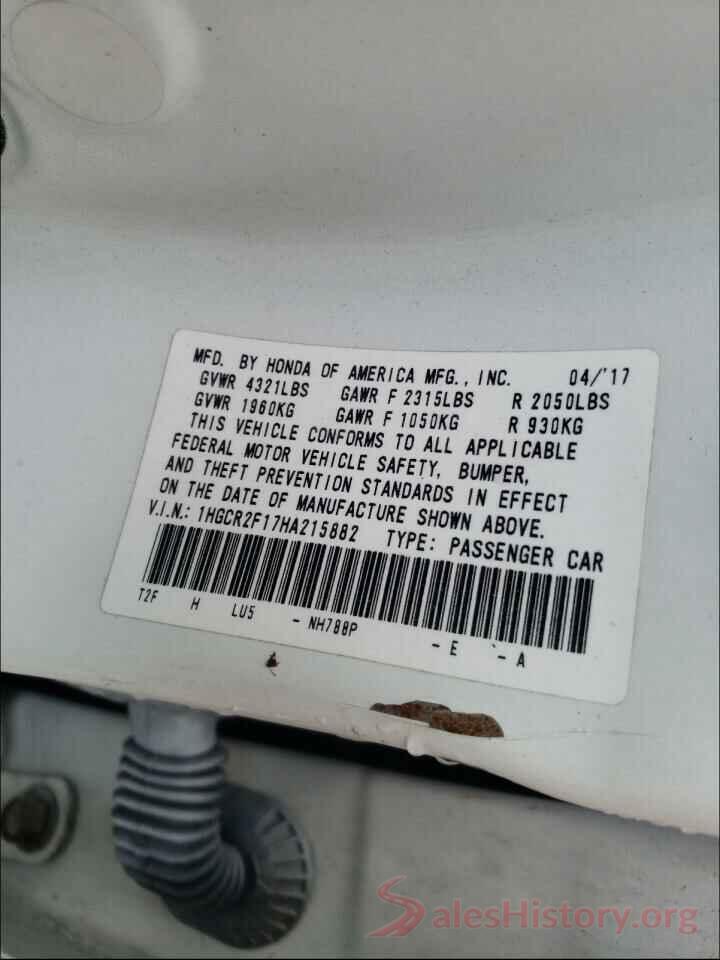 1HGCR2F17HA215882 2017 HONDA ACCORD