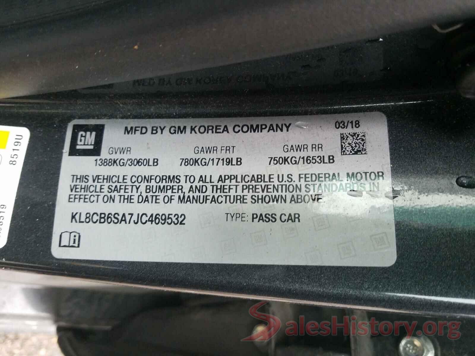 KL8CB6SA7JC469532 2018 CHEVROLET SPARK