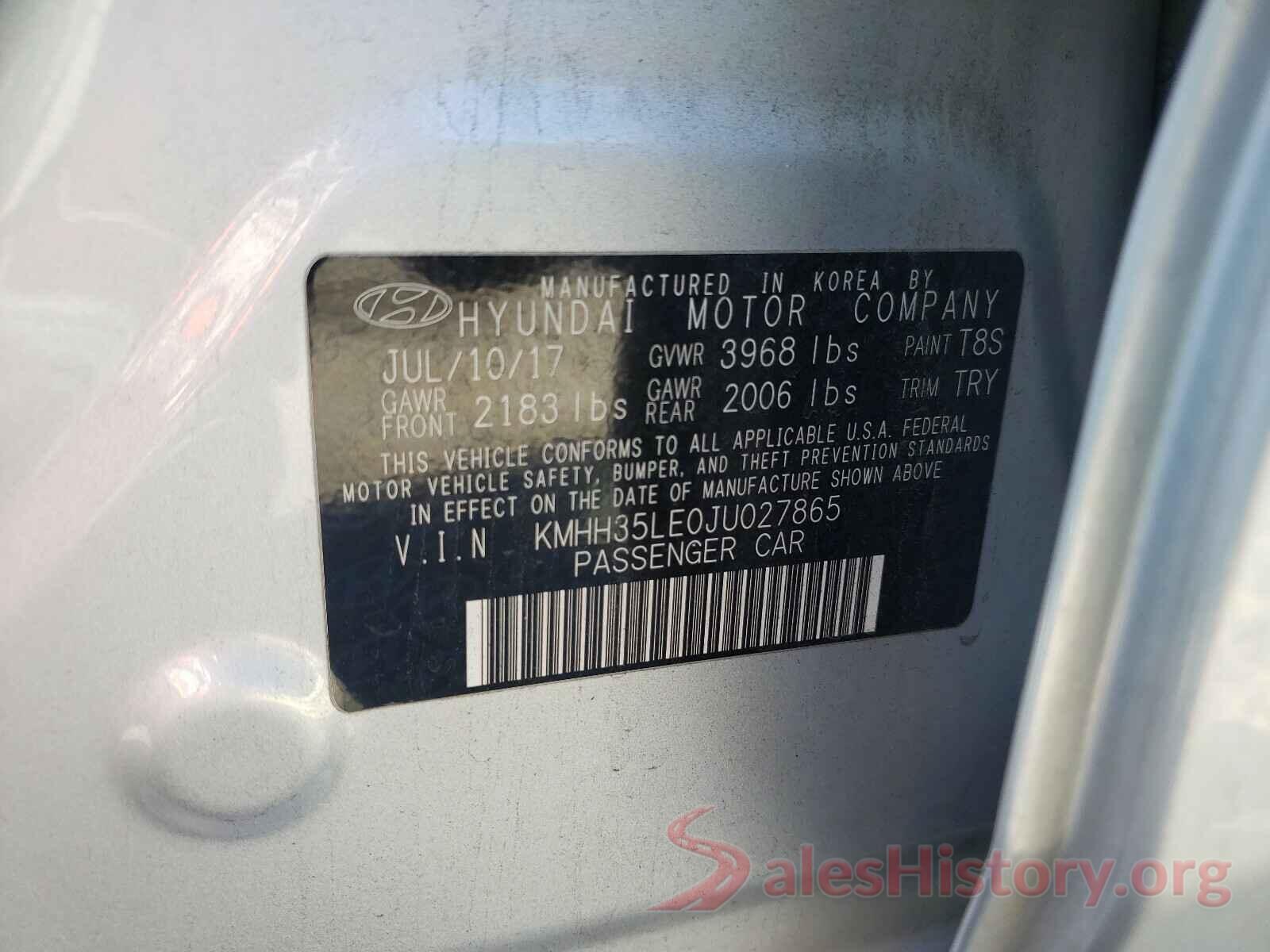 KMHH35LE0JU027865 2018 HYUNDAI ELANTRA