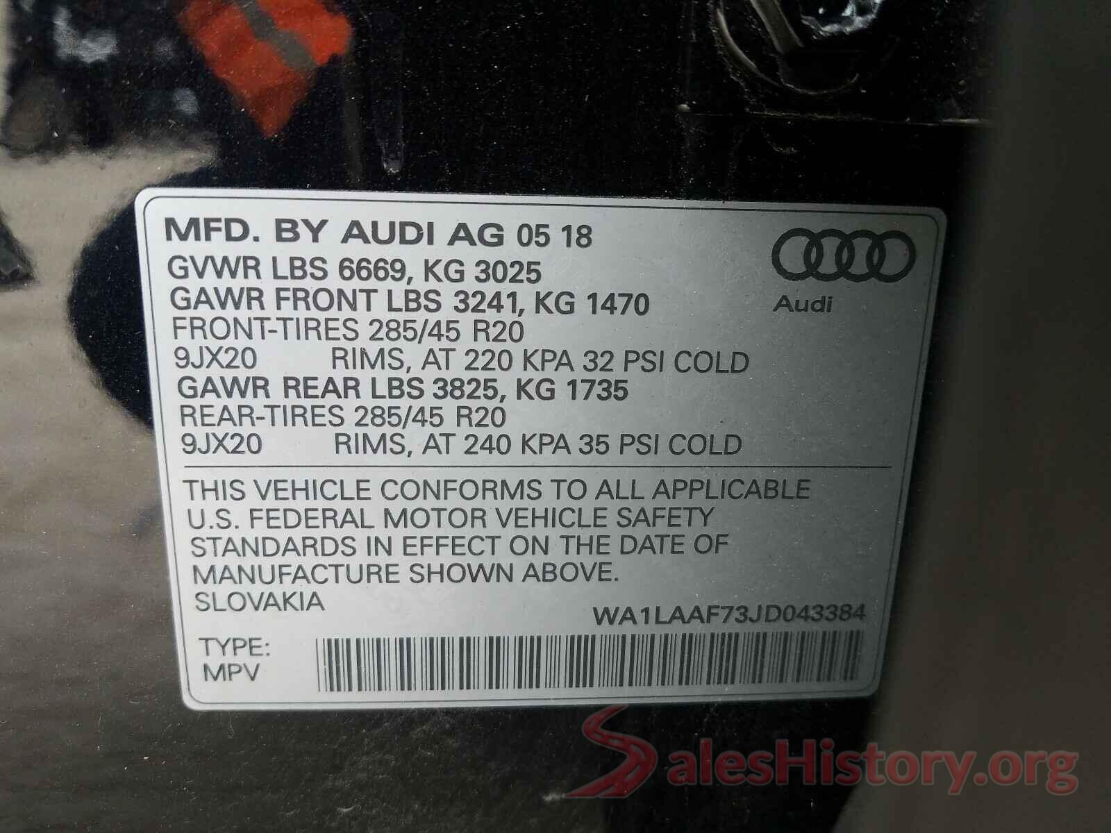 WA1LAAF73JD043384 2018 AUDI Q7