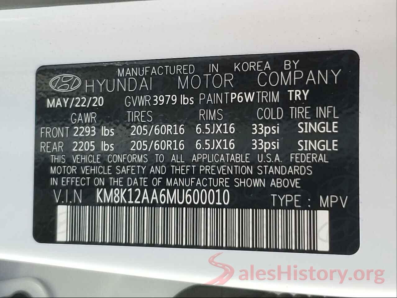 KM8K12AA6MU600010 2021 HYUNDAI KONA