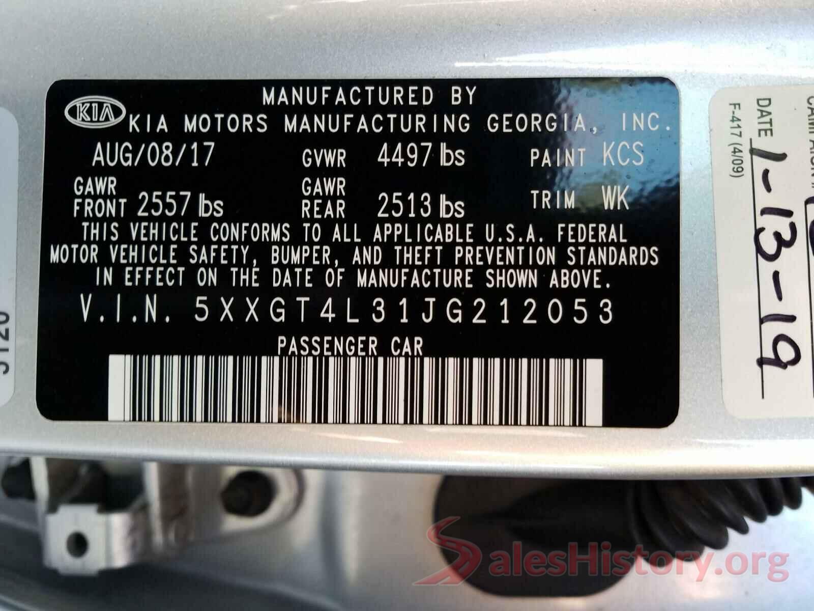 5XXGT4L31JG212053 2018 KIA OPTIMA