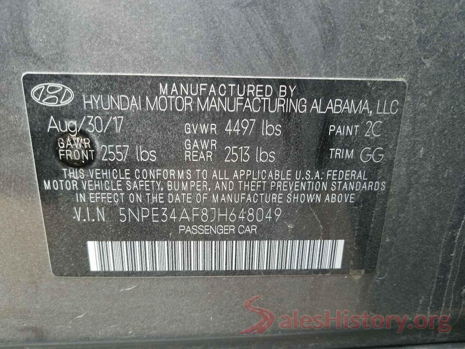 5NPE34AF8JH648049 2018 HYUNDAI SONATA