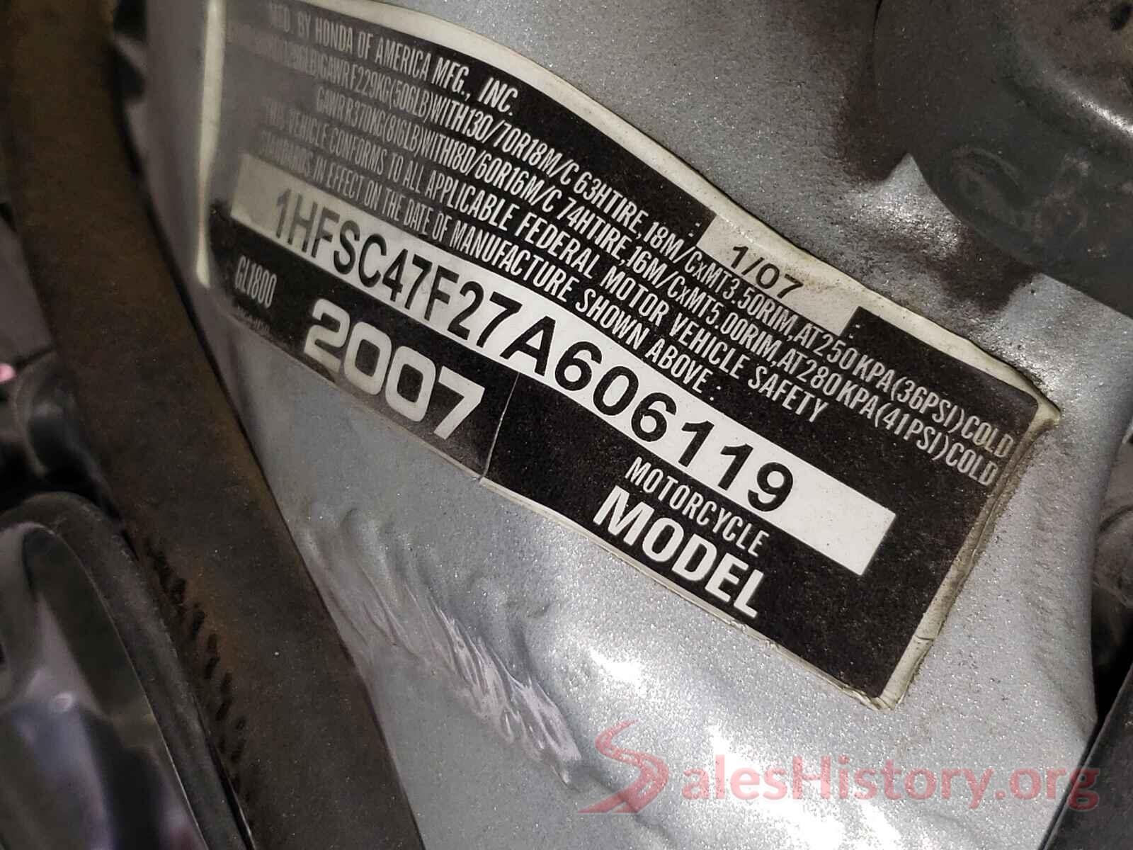 1HFSC47F27A606119 2007 HONDA GL CYCLE