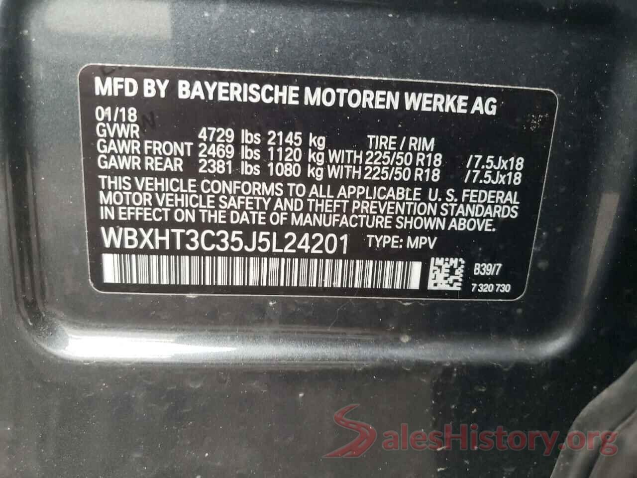 WBXHT3C35J5L24201 2018 BMW X1